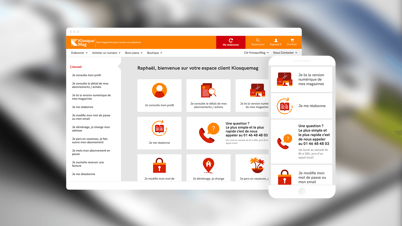 Espace client Kiosquemag